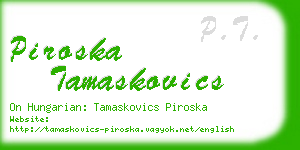 piroska tamaskovics business card